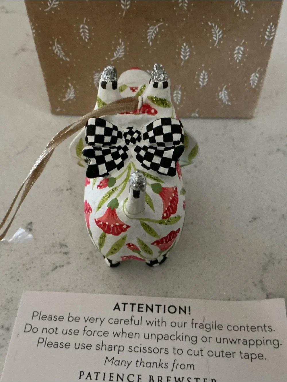 McKenzie Childs Gracie Westie terrier mini ornament #31310